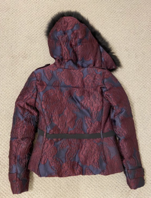 Authentic Burberry London Women's Belted Fur Puffer Down Jacket