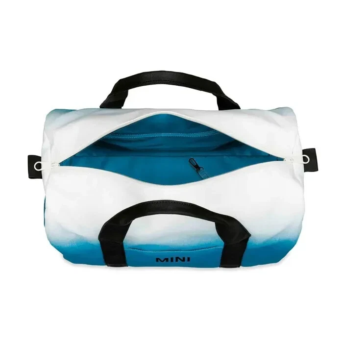 Bolsa de viagem GENUÍNA MINI azul gradiente com zíper. Novo com etiquetas. Holdall, academia, cabine, etc 25B - Imagem 3 de 4