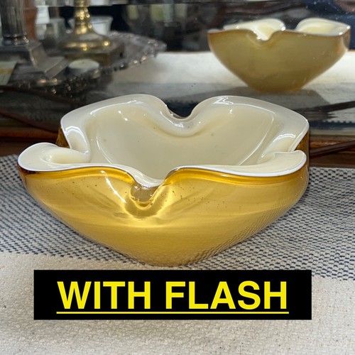 Murano Glass Alfredo Barbini Ashtray Bowl Geode Style Italy Vtg 1950 Mcm Italian - Picture 2 of 15