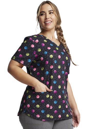 Dot's Poppin Dickies Scrubs Dynamix V-Ausschnitt Top DK731 DTPN - Bild 4 von 7