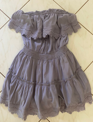 MUSTARD SEED GRAY SMOKED LACE CUTE SUMMER BOHO OFF SHOULDERS DRESS SIZE S |  eBay