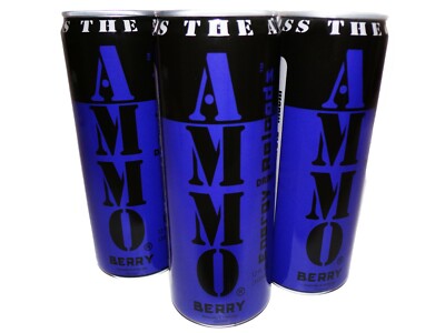 AMMO  Energy Drink Reloads 3pack 12Oz High Caffeine Berry Flavor Low Calorie USA