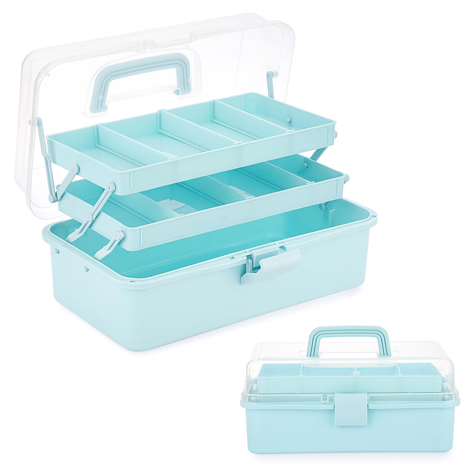 3-Layer Plastic Dividing Storage Box Craft Organizer and Storage with Adjusta...