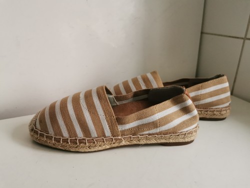 VIONIC DESIGNER UK 3 EU 36 WOMENS WHITE BEIGE LOAFERS FLAT ESPADRILLE SHOES - Picture 10 of 15