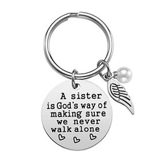 2x Stainless Steel Keychains Best Friend Gift Women Soul Sister Bestie Key Rings