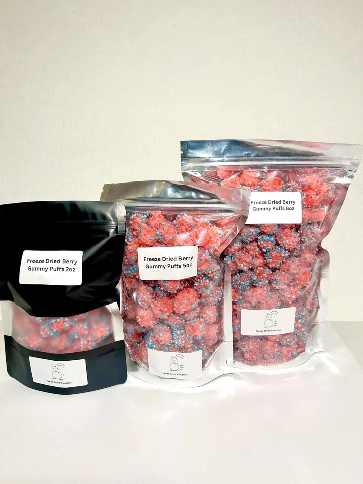 Freeze Dried Candy Berry Gummy Puffs *Pick Bag Size* Freeze Dried Fanatics
