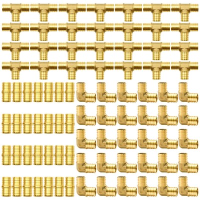 90pcs PEX Fittings 3/4 PEX Fittings Elbow TEE Straight Couplings Set PEX Bra