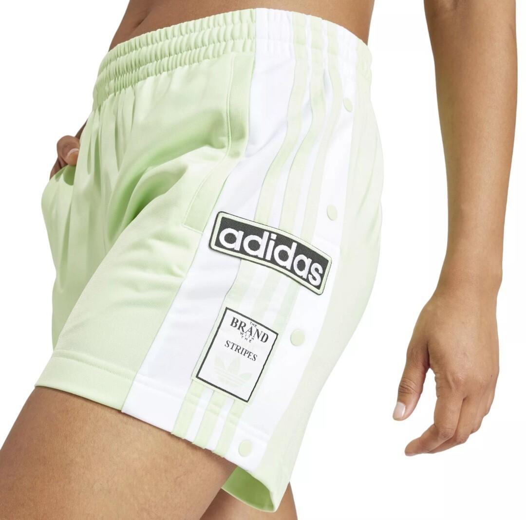 Adidas Originals Adibreak Shorts Medium Green Elastic Waist Snap
