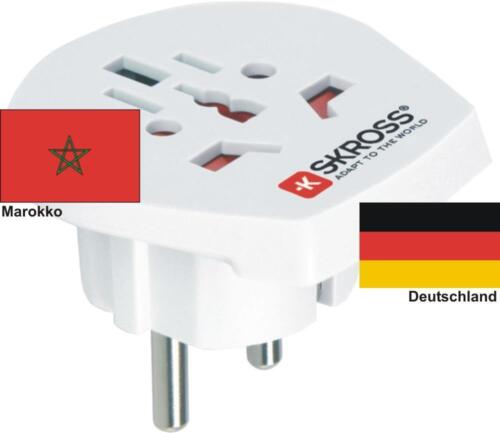 Reiseadapter für Deutschland und Geräte Marokko Reisestecker Geräteadapter Weiß - Bild 1 von 5