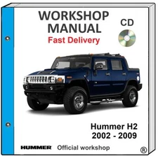 HUMMER H2 2002 2003 2004 2005 2006 2007 2008 SERVICE REPAIR WORKSHOP MANUAL CD