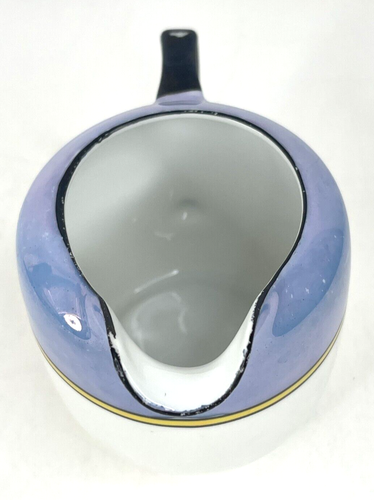 NORITAKE Lusterware Iridescent CREAMER Blue Yellow with Green Mark 2.5" Diameter - Picture 8 of 9