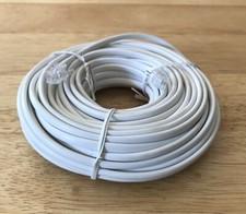 50ft Telephone Landline Cord Cable Wire RJ11 DSL Phone to Wall White 4P2C
