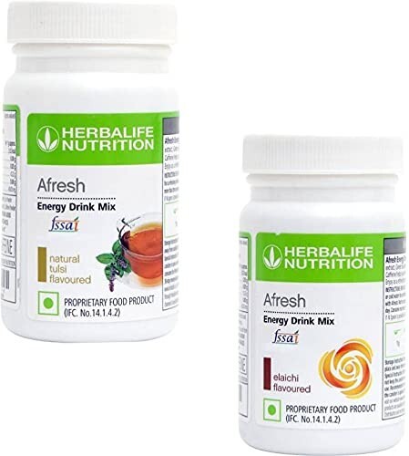 Herblife 2 Afresh Energy Drink Mix | Tulsi and Elaichi Flavor