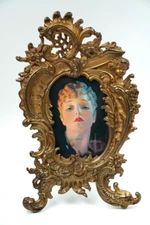 1880's ANTIQUE FRENCH Cast BRONZE Rococo Baroque EASLE PICTURE FRAME Heavy