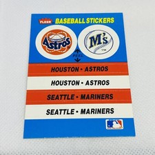 1987 Fleer Team Stickers # NNO Houston Astros / Seattle Mariners   A52