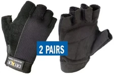2-Pair! Decade Medium Half-Finger Material Handler's Gloves Shock/Impact Protec
