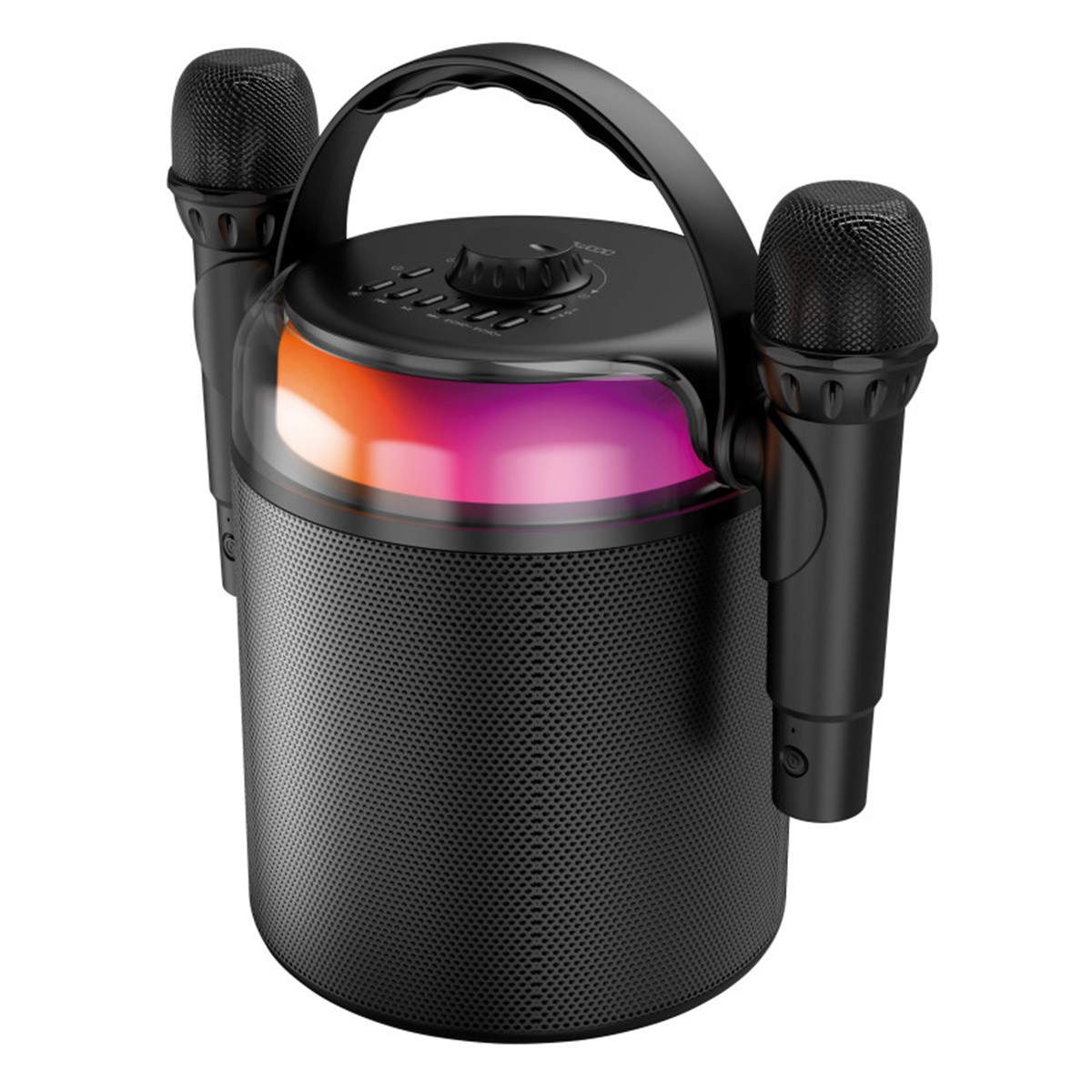 Haut-parleur karaoké Bluetooth 5.1 120W noir avec 2 micros - 2