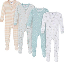 Unisex Baby 4-Pack Footed Pajamas