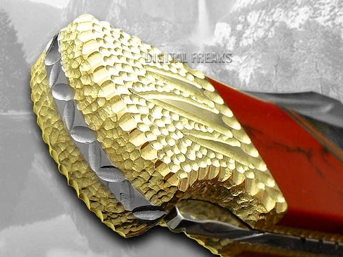 Buck 110 Painted Pony Folding Hunter Knife Mother of Pearl & Red Jasper 1/50 - Image 4 of 4