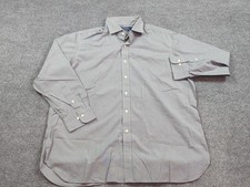 Polo Ralph Lauren Shirt Mens 18-34/35 Gray Cotton Button Long Sleeve Check