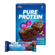 Pure Protein Bars Galactic Brownie 20g Protein Gluten Free 1.76 oz 4 Ct 09/25 
