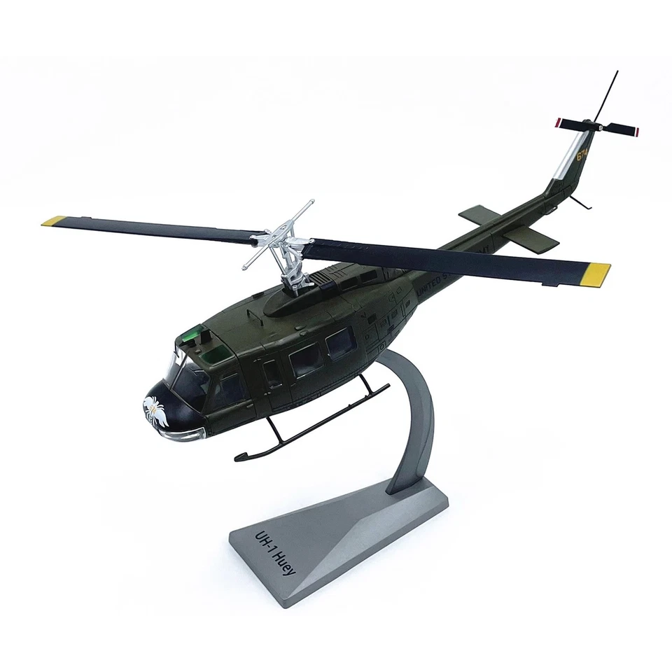 29cm Diecast Alloy 1/48 Scale USA UH-1 Huey Helicopter Aircraft Model with Stand - Image 2 of 4