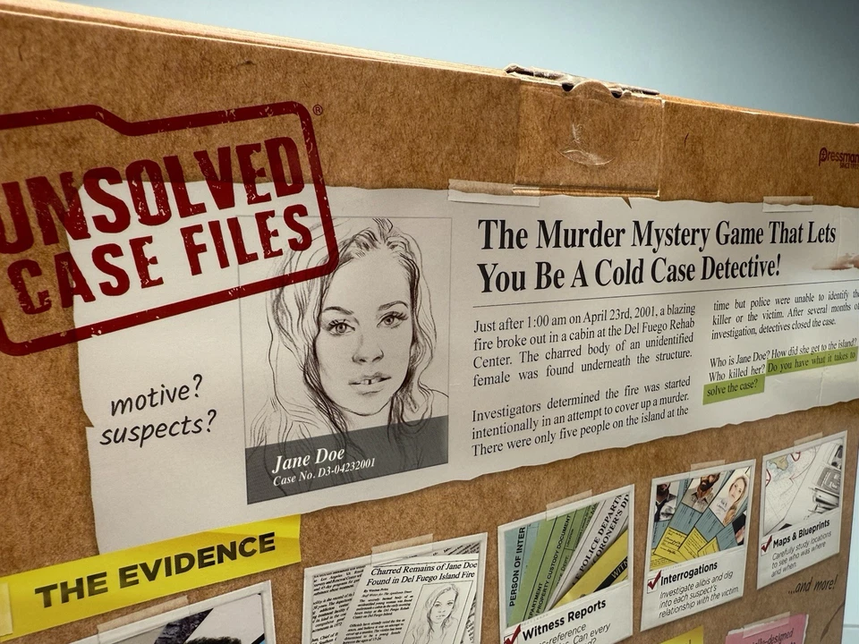 Unsolved Case Files Jane Doe Del Fuego Island Fire 2023 Murder Mystery Game New - Image 3 of 4