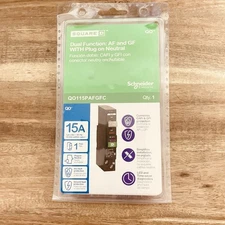 Square D QO 15A Single-Pole Dual Function Circuit Breaker - QO115PAFGFC