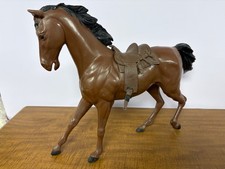 RARE Vintage Louis Marx Johnny Jane West FLAME Western Range Horse 1966 w/Saddle
