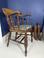 Antique Victorian Captain’s Chair in William Morris "Strawberry Thief" Free Post