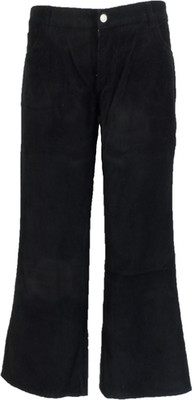 Herren Vintage 60er 70er Retro Schwarz Bootcut Ausgestellte Kordeln