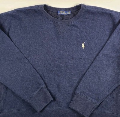 Polo Ralph Lauren Crewneck Sweatshirt Women's Size L Navy Blue Boxy Crop Fit