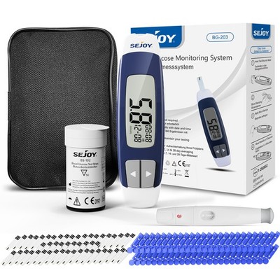 SEJOY Blutzuckermessgerät mit Teststreifen Set Zuckermessgerät Set +50 Lanzetten