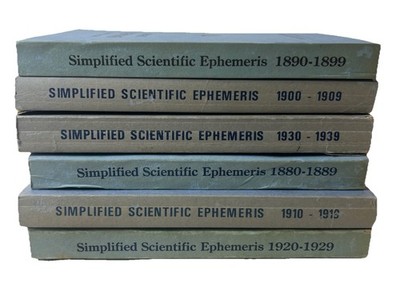 Astrology Simplified Scientific Ephemera s 1920-1969, 1980-1989