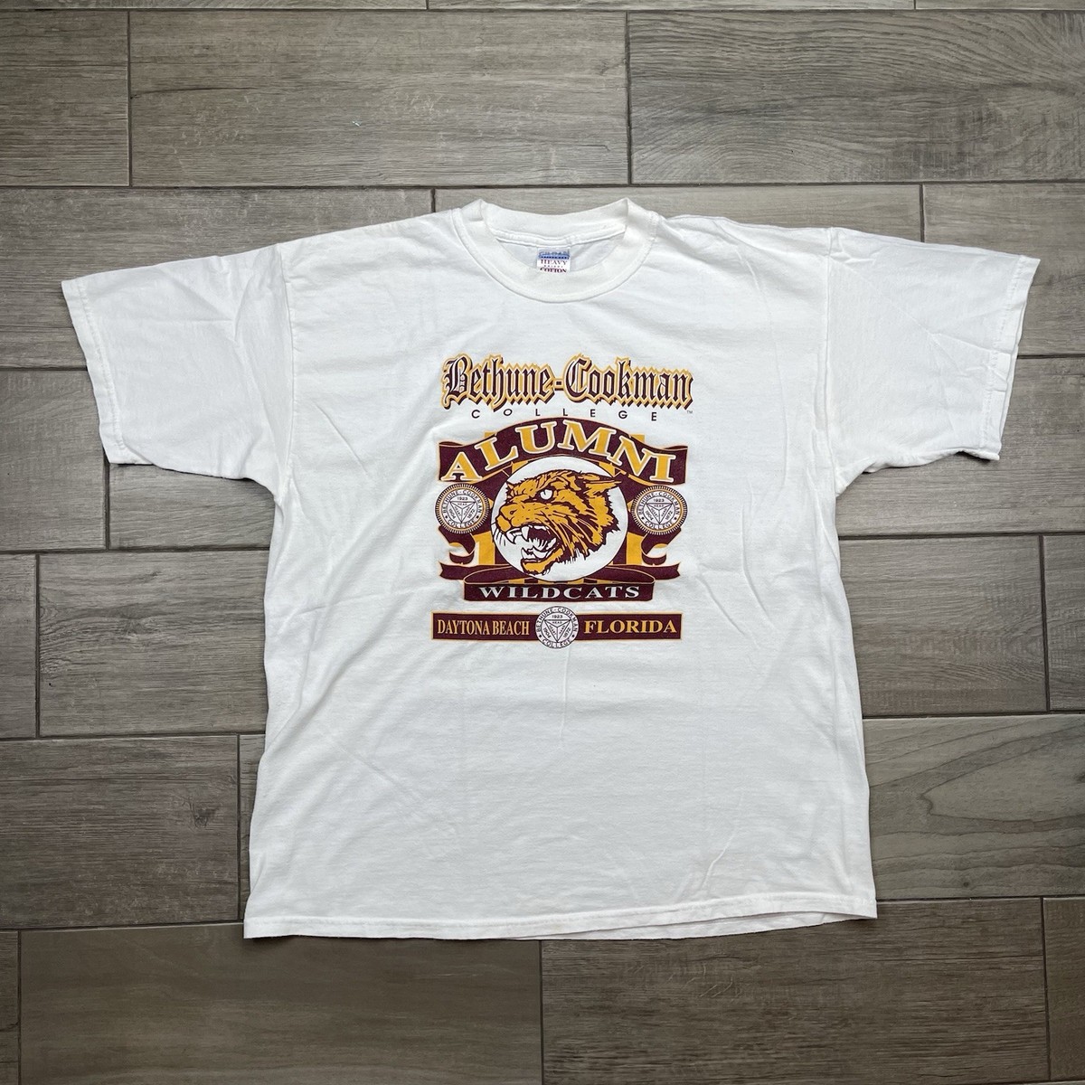 Vintage Bethune Cookman Wildcats T Shirt Adult XL College Daytona Beach FL Mens