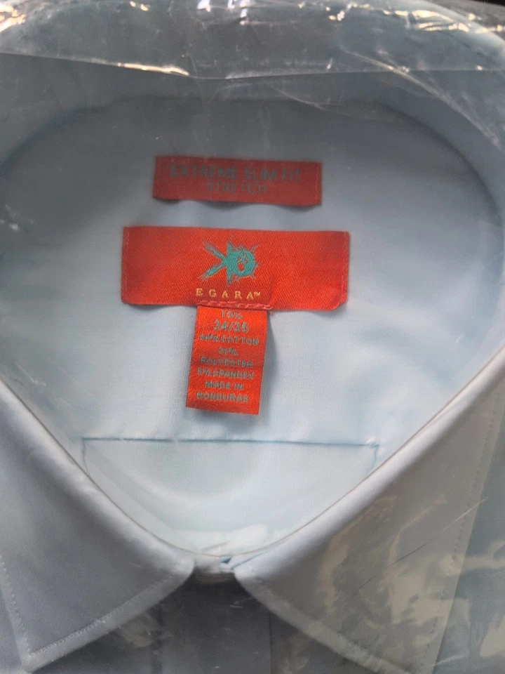 Egara 男式正装衬衫 LS 极致修身浅蓝色 - 15 1/2 34/35 — 第 2/4 张图片