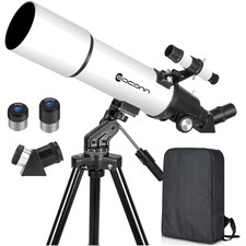 Portable 80mm Refractor Telescope with 600mm Focal Length for Easy Stargazing