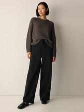 Eileen Fisher Cotton Stretch Denim Roomy Wide Trouser Brand New NO IMPORT FEES