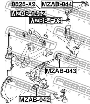 TRACK CONTROL ARM FOR MAZDA FEBEST 0525-X9 FITS UPPER FRONT AXLE - Picture 3 of 8