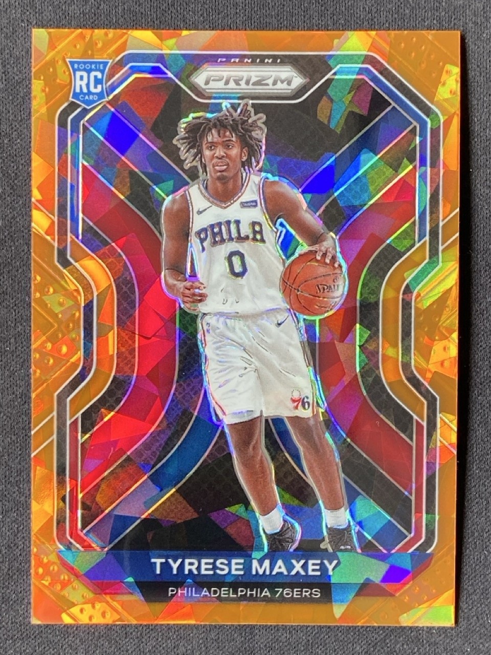 Tyrese Maxey 2020-21 Panini Prizm Orange Ice Prizm RC #256 -b