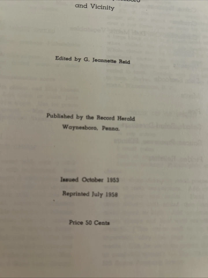 Record Herald Cook Book, 1958 reprint; Jeannette Reid, ed, wraps - Image 3 of 4