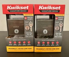 Kwikset Downtown Deadbolt Keyed One Side 2 Pack Signature Series Satin Nickel