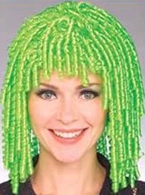 Lockige Grüne Kostümperücke Damen Curly Haare Wig
