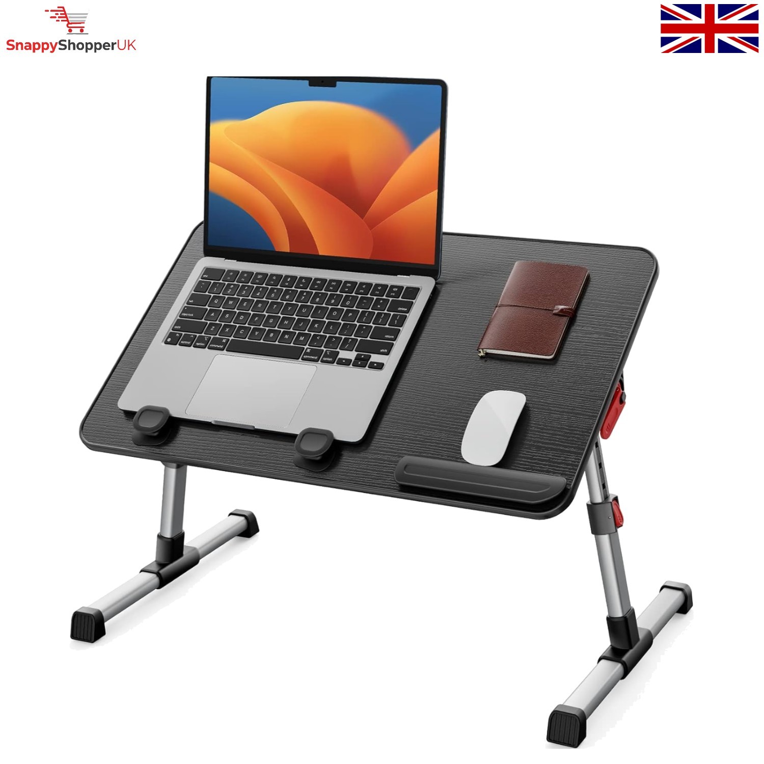 Height Adjustable Foldable Laptop Desk with Wrist Rest - Ergonomic Workspace
