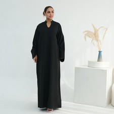 Elegant Women Abaya Muslim Long Dress Ramadan Plain Maxi Robe Kaftan Loose Islam