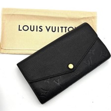 LOUIS VUITTON Wallet: Empreinte Portefeuille Sarah M62125 Black w/dust bag;