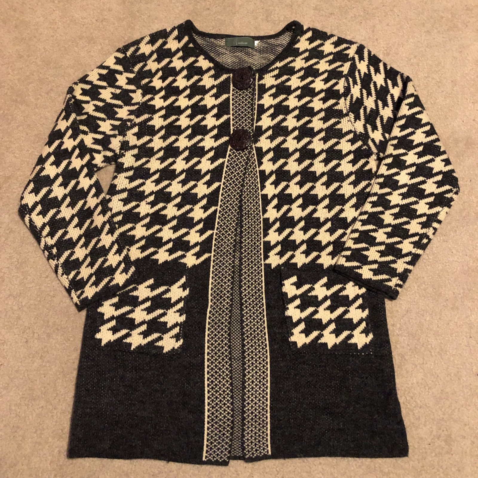 Willow Wool Blend Houndstooth Jacket Cardigan Wom… - image 1