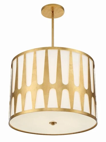 Crystorama Royston 24" Wide Antique Gold Drum Pendant Light - Picture 3 of 6