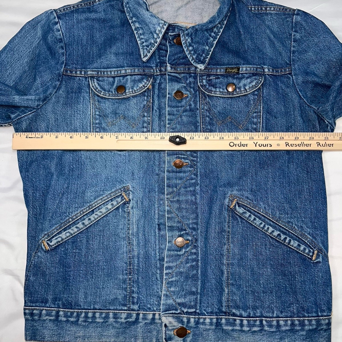 WRANGLER Denim Jacket Men's Size M (44) Blue 4 Pockets