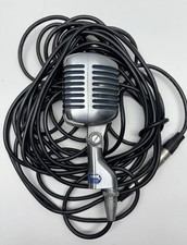 Vtg 1960's Shure 55S Dynamic Microphone Tested XL Cords Old School Audio